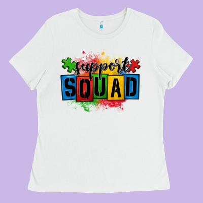 Autism Support Squad Ladies Tee Designed By Oliviacreatesart
