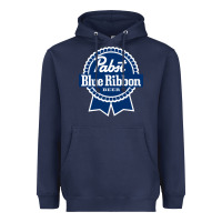 Navy pabst blue ribbon Heavyweight Hoodie - artisFamous