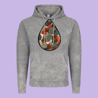 African Fabric Pattern Teardrop Earrings Vintage Hoodie Designed By Bundleandbundleshop