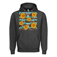 Charcoal Heather sunflower western seamless revize Zipper Hoodie - AdoDesignShop