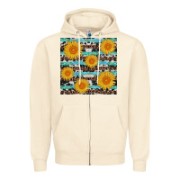 Sandshell sunflower western seamless revize Zipper Hoodie - AdoDesignShop