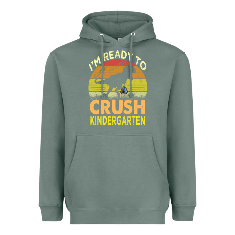 I'm Ready To Crush Kindergarten Dinosaur Back To School Kids T Shirt Heavyweight Hoodie by artisFamous | Teevron
