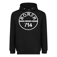 Black rorer 714 Heavyweight Hoodie - artisFamous