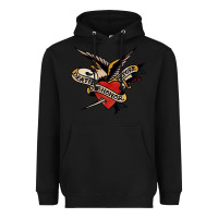 Black sailor jerry tattoo art military mermaid Heavyweight Hoodie - artisFamous