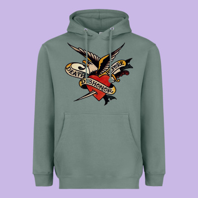 Sailor Jerry Tattoo Art Military Mermaid Heavyweight Hoodie Designed By Artisfamous