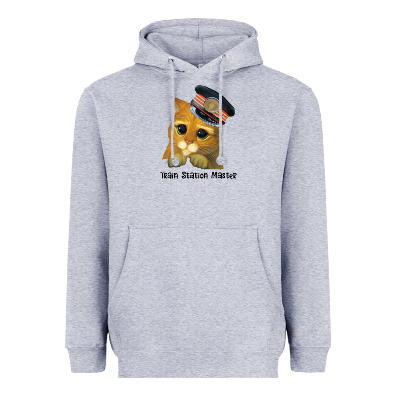 Cat Tama Train Station Master Heavyweight Hoodie by artisFamous | Teevron