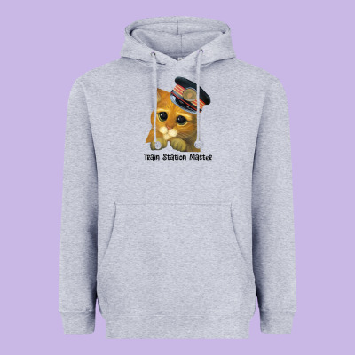 Cat Tama Train Station Master Heavyweight Hoodie Designed By Artisfamous