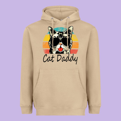 Cat Daddy Vintage Heavyweight Hoodie Designed By Artisfamous