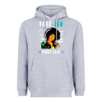 Heather Grey juneteenth free ish since 1865 black Heavyweight Hoodie - artisFamous