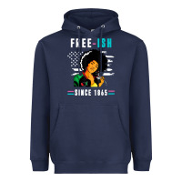 Navy juneteenth free ish since 1865 black Heavyweight Hoodie - artisFamous
