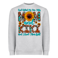 Heather Grey god gifted me two titles mom and kiki and i rock t Heavyweight Sweatshirt - JahusDesignShop