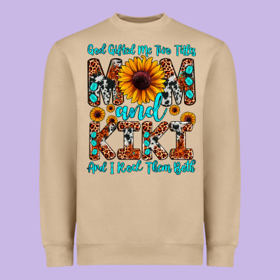 God Gifted Me Two Titles Mom And Kiki And I Rock T Heavyweight Sweatshirt Designed By Jahusdesignshop