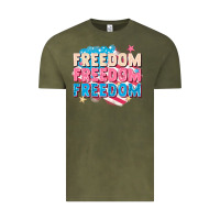 Vintage Olive Freedom freedom freedom Vintage Tee - FaDigitalArtStudio