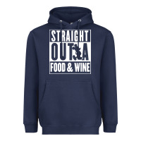 Navy straight out a food and wine Heavyweight Hoodie - artisFamous