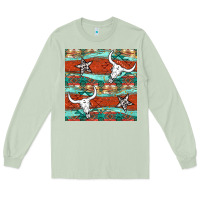 Matcha western aztec bull skull stars seamless pattern Long Sleeve Tee - BundleAndBundleShop