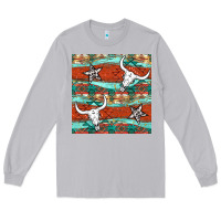 Moon Dust western aztec bull skull stars seamless pattern Long Sleeve Tee - BundleAndBundleShop