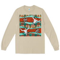 Mushroom western aztec bull skull stars seamless pattern Long Sleeve Tee - BundleAndBundleShop