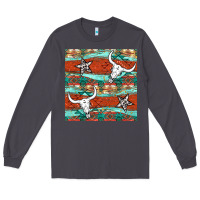 Smoke western aztec bull skull stars seamless pattern Long Sleeve Tee - BundleAndBundleShop
