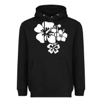 Black hawaiian flower Heavyweight Hoodie - artisFamous