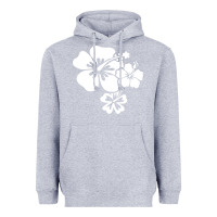 Heather Grey hawaiian flower Heavyweight Hoodie - artisFamous