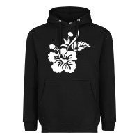 Black hawaiian flower Heavyweight Hoodie - artisFamous