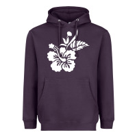 Plum hawaiian flower Heavyweight Hoodie - artisFamous