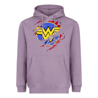 Lavender tear off wonder woman shield Heavyweight Hoodie - artisFamous