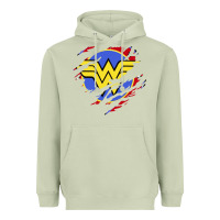 Matcha tear off wonder woman shield Heavyweight Hoodie - artisFamous