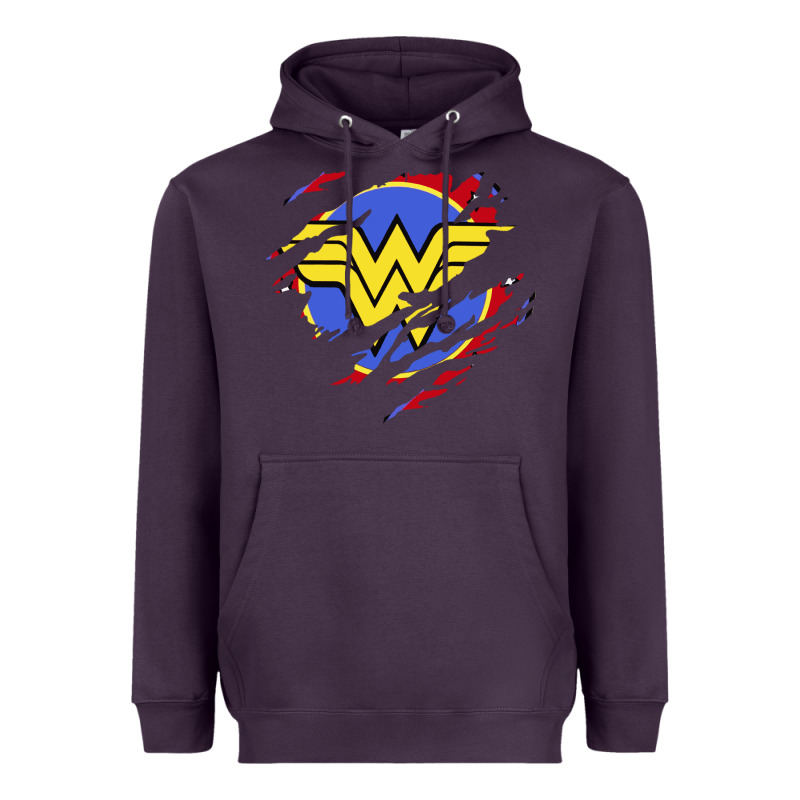 Tear Off Wonder Woman Shield Heavyweight Hoodie by artisFamous | Teevron