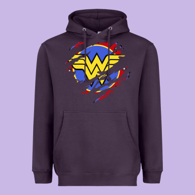 Tear Off Wonder Woman Shield Heavyweight Hoodie Designed By Artisfamous