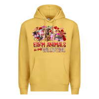 Antique Gold farm animals is my valentine Premium Hoodie - RacoonDesign
