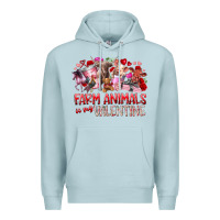 Blue Mist farm animals is my valentine Premium Hoodie - RacoonDesign