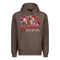 Coffee farm animals is my valentine Premium Hoodie - RacoonDesign