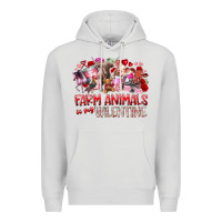 Dove Grey farm animals is my valentine Premium Hoodie - RacoonDesign