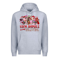 Heather Grey farm animals is my valentine Premium Hoodie - RacoonDesign