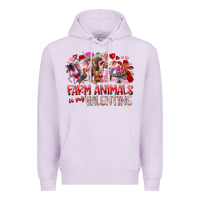 Lilac farm animals is my valentine Premium Hoodie - RacoonDesign