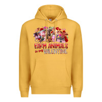Mustard farm animals is my valentine Premium Hoodie - RacoonDesign