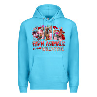 Ocean Blue farm animals is my valentine Premium Hoodie - RacoonDesign