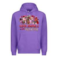 Purple farm animals is my valentine Premium Hoodie - RacoonDesign