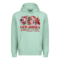 Seafoam farm animals is my valentine Premium Hoodie - RacoonDesign