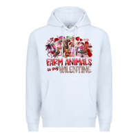 White farm animals is my valentine Premium Hoodie - RacoonDesign