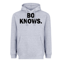 Heather Grey bo knows (black text) Heavyweight Hoodie - artisFamous