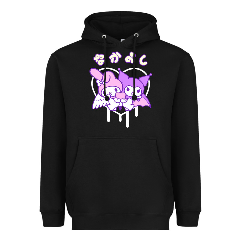 Melody And Kuromi Heart Heavyweight Hoodie by artisFamous | Teevron