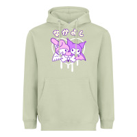 Matcha melody and kuromi heart Heavyweight Hoodie - artisFamous
