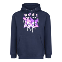 Navy melody and kuromi heart Heavyweight Hoodie - artisFamous