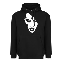 Black marilyn manson face Heavyweight Hoodie - artisFamous