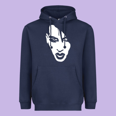 Marilyn Manson Face Heavyweight Hoodie Designed By Artisfamous