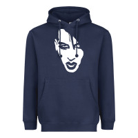 Navy marilyn manson face Heavyweight Hoodie - artisFamous