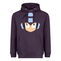 Plum mega man retro video game face Heavyweight Hoodie - artisFamous