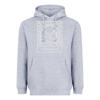 Heather Grey cosmonaut – retro soviet space race Heavyweight Hoodie - artisFamous